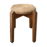 Wooden and rope stool