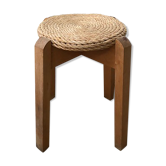 Wooden and rope stool