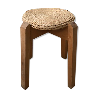 Wooden and rope stool