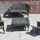 Salon de jardin complet en rotin. (Sofa, fauteuils x 2, table basse)