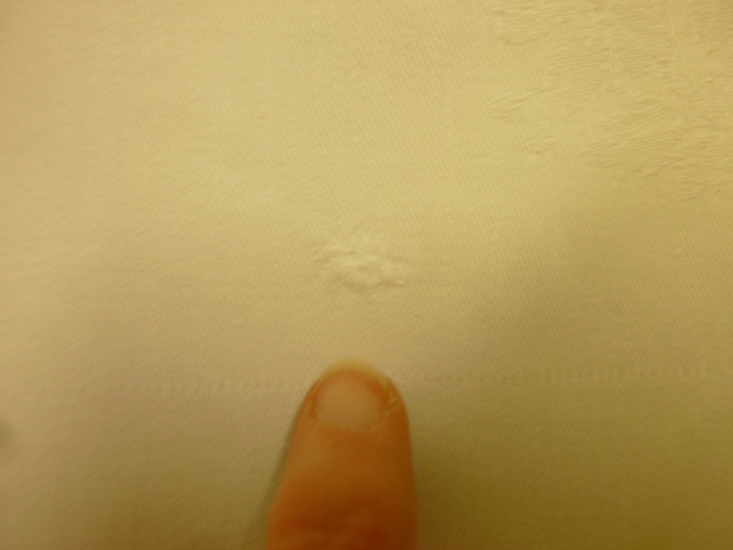 Monogrammée white damask cotton tablecloth PM 1.52 X 2.36 M