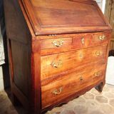 Commode scriban en noyer d'époque LouisXV 18 ème