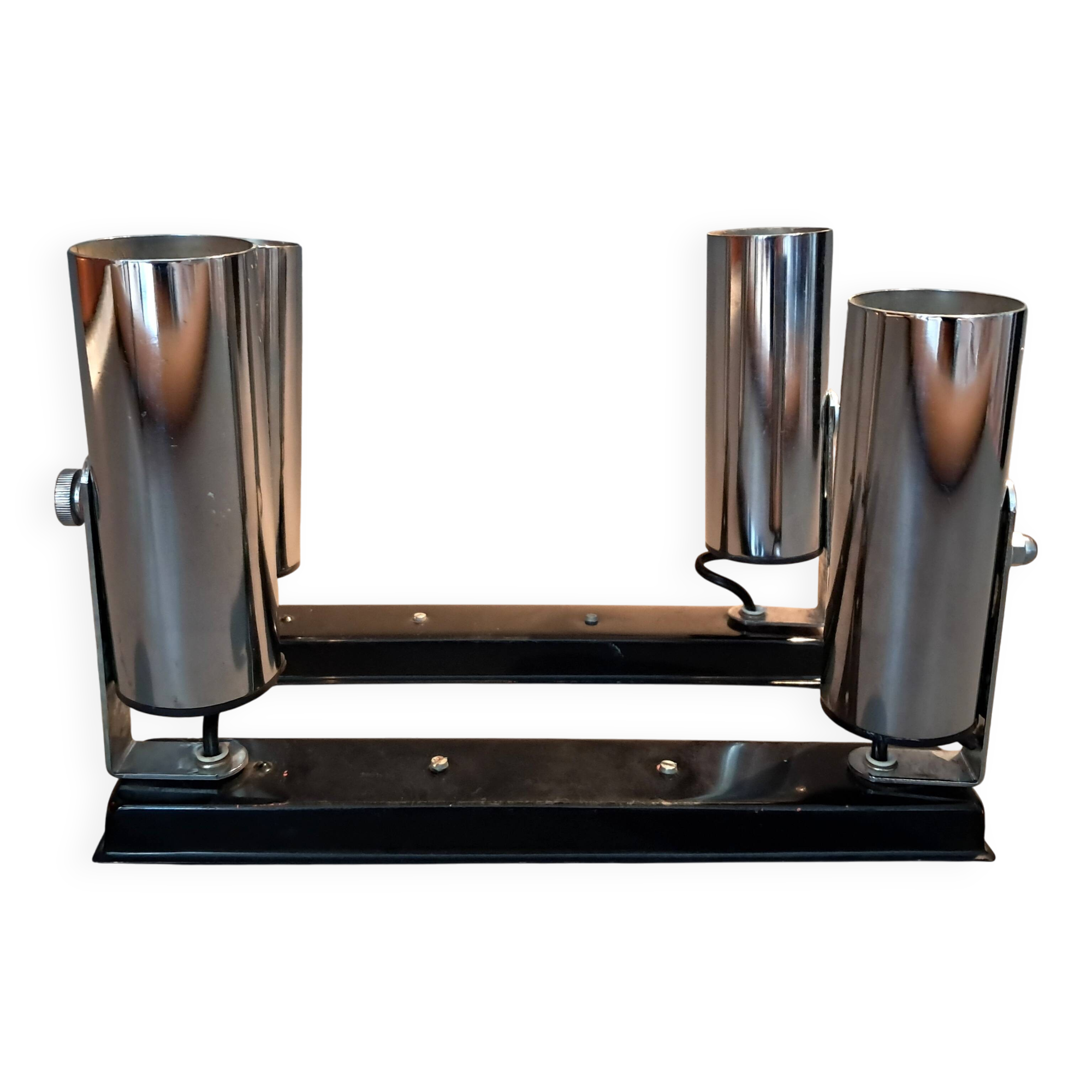 Pair of modernist chrome wall lights 1960.