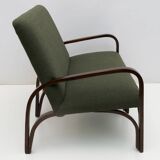 Ensemble Art Déco italien Bouclè vert composé de deux fauteuils et d'un petit canapé, années 1930