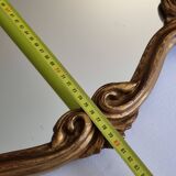 Vintage rocaille style mirror in stucco and wood 80 cm