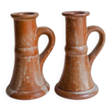 2 terracotta candlesticks, can also be used as a soliflore.