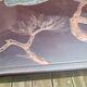 Japanese table in engraved lacquered wood
