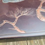Japanese table in engraved lacquered wood