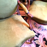 Superb pair of large Louis XV period armchairs reupholstered to nine