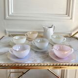 Serving Harlequin vintage opaline glass cups