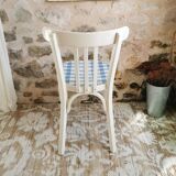 Baumann vintage bistro chair in white and blue gingham