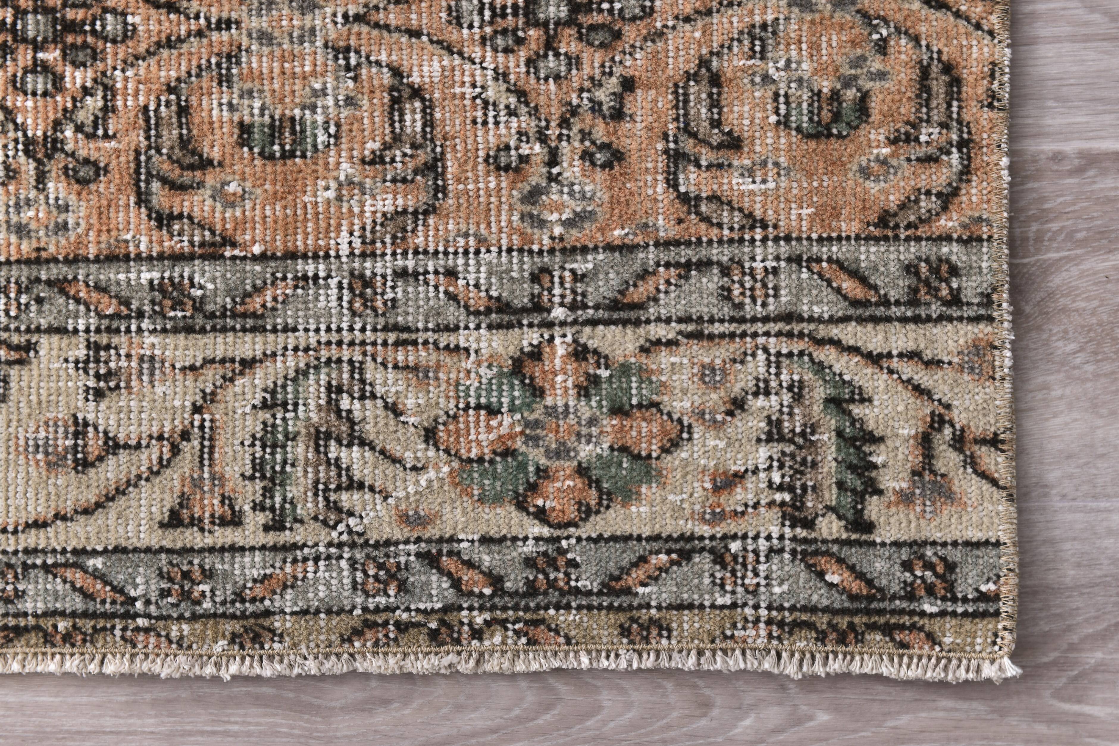 Brunt Orange & Beige Vintage Runner Rug 80x268Cm SK 240825