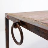 Brutalist Spanish Iron and Tile Coffee Table - circa 1920s