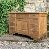 9-drawer art deco sideboard in solid raw oak