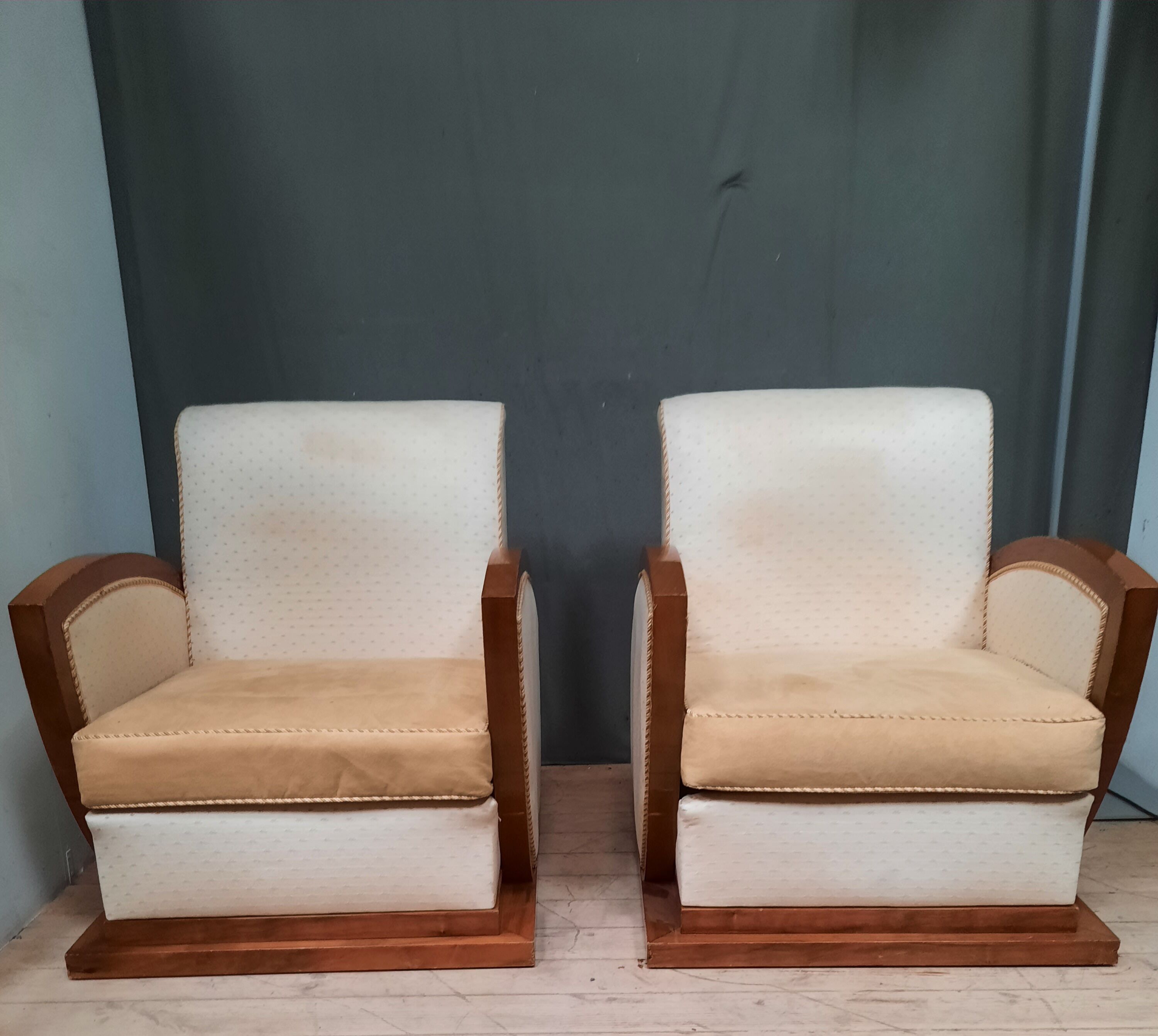 Pair of club dedign armchairs