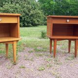 Chevets en bois vintage