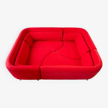 Ligne Roset “Yang” Sofa, in Red Kvadrat “Divina” Fabric, 4 sections
