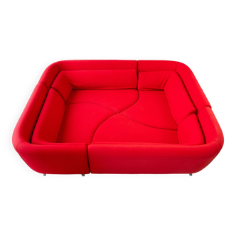 Ligne Roset “Yang” Sofa, in Red Kvadrat “Divina” Fabric, 4 sections