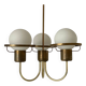 Suspended lamp with 3 glass balls and brass frame, Germany, 1960s