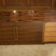Minimalist enfilade in ebony and sycamore 1960s
