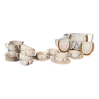Service à thé ancien en porcelaine – estampillé jmporte de tchecoslovaquie