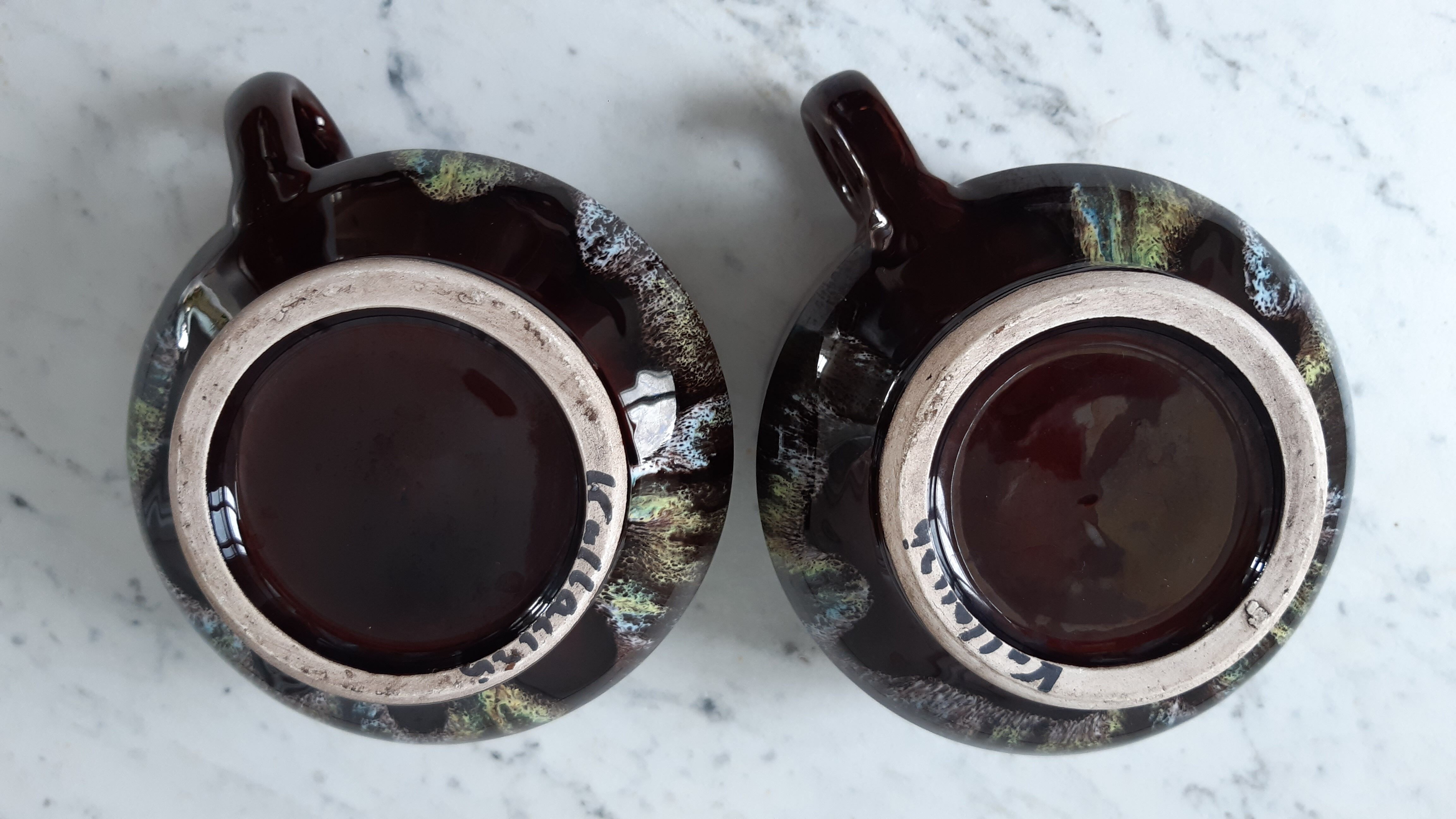 Duo of ceramic lunches Vallauris 70s