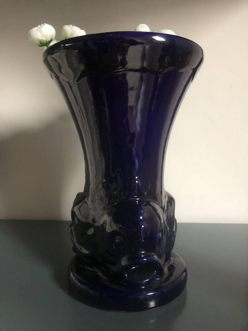 Vintage Cobalt Blue Fish Vase - Ricard Ceramics Workshop