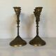 Pair of baroque brass candle holders