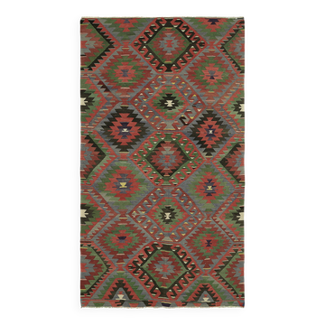 Turkish Handmade Vintage Anatolian Kilim 177 cm x 307 cm