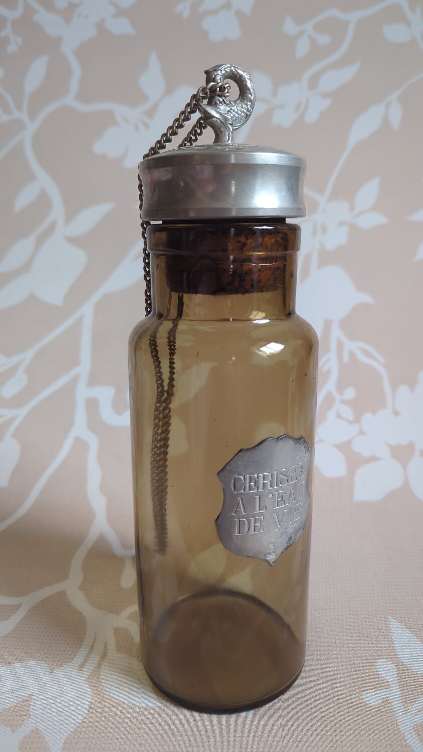 Brown glass jar