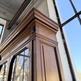 Old XL Napoleonic oak glass bookcase, 19th century