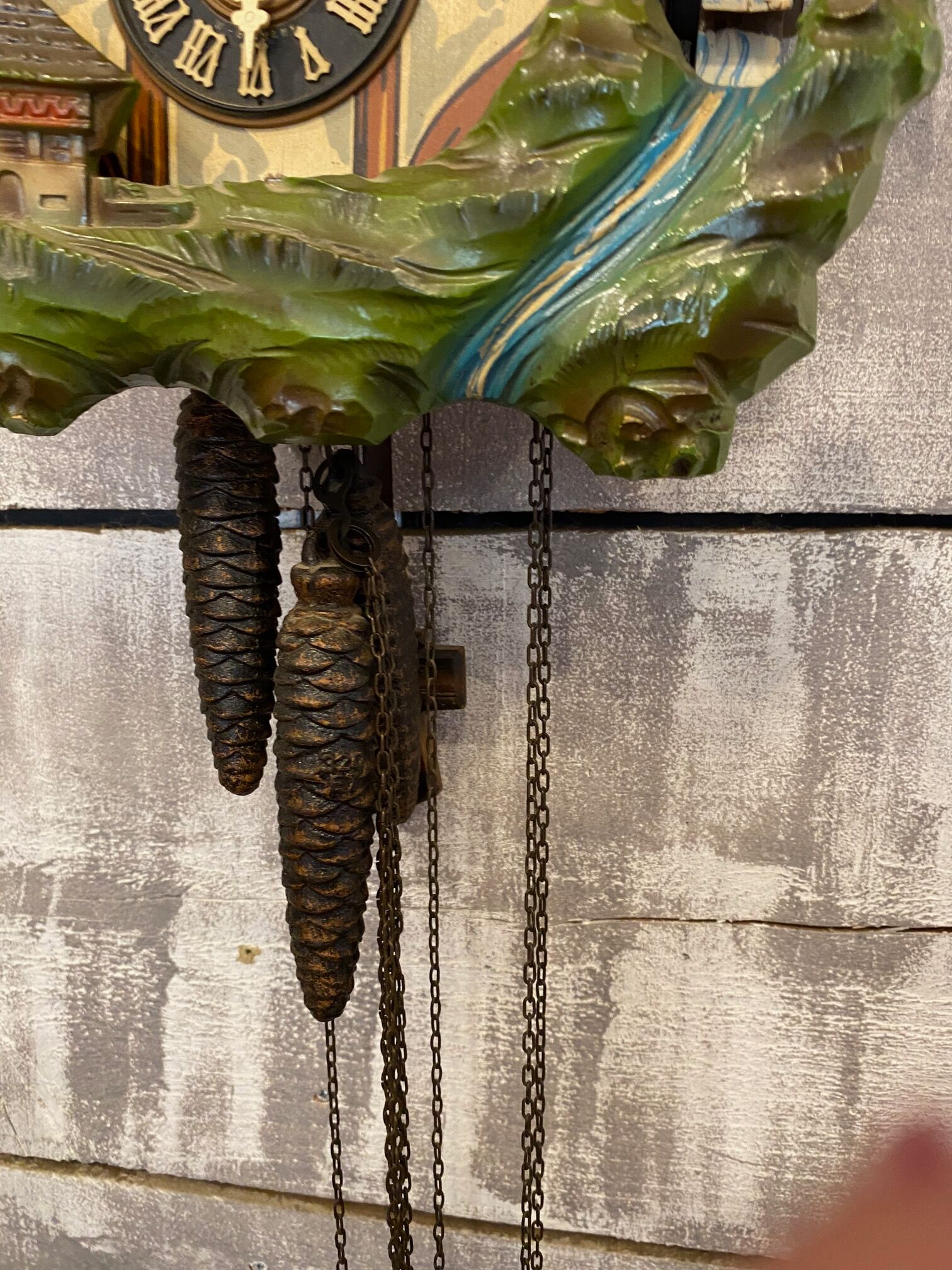 Coucou suisse musical decor de chalet foret noire et bucherons schmechenbecker