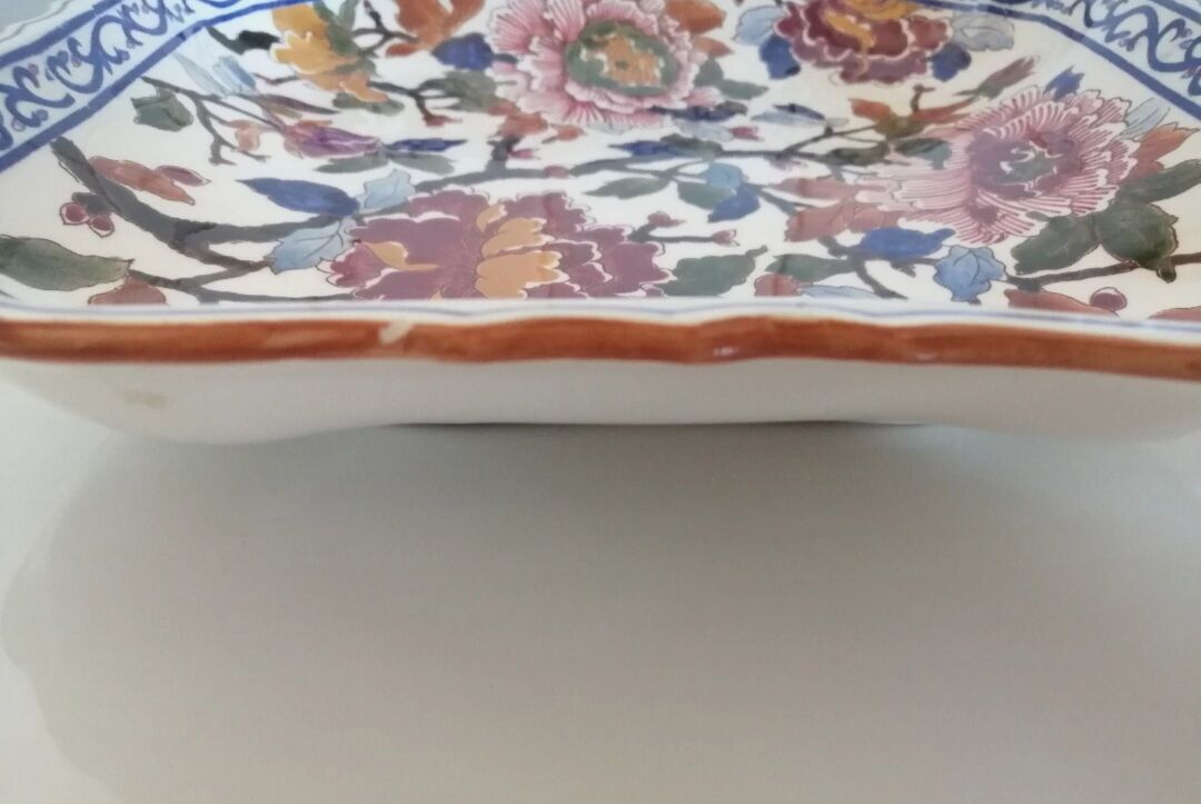 Gien peony dish hand painted