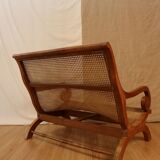 Solid wood bench and caning