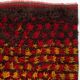 Vintage Hand-Knotted Turkish Tulu Rug with Checkered Design in Red, Yellow and Brown, 100% Wool