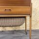 1960s 1970s Teak Sewing Box Sewing Table Utensil Holder with Basket