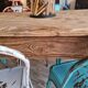 Large antique farmhouse table with a drawer