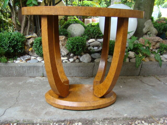 Oval coffee table Art Deco Walnut Burr