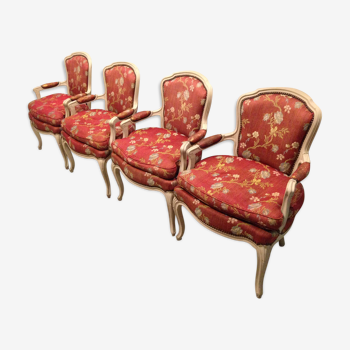 Suite de 4 fauteuils Louis XV