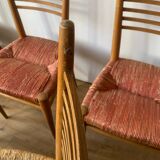 6 large straw chairs by Genevieve Pons