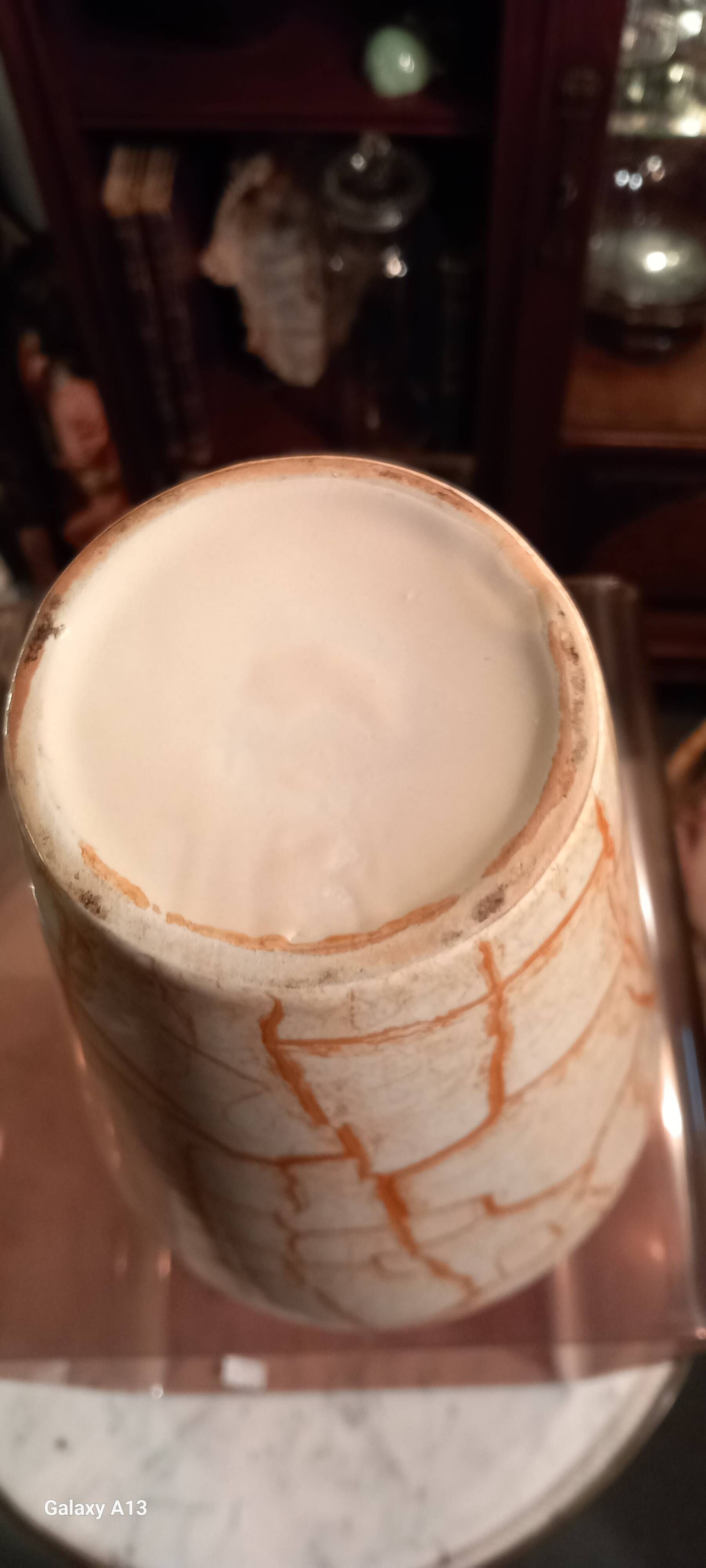 Ceramic vase art deco style - vintage - orange