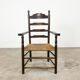 Antique oak wooden farmhouse armchair with cane seat Zutphen