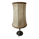 Vintage table lamp, front light, rice paper, pewter base, signed