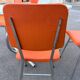 Formica leatherette chair with orange table, vintage 70s Space Age