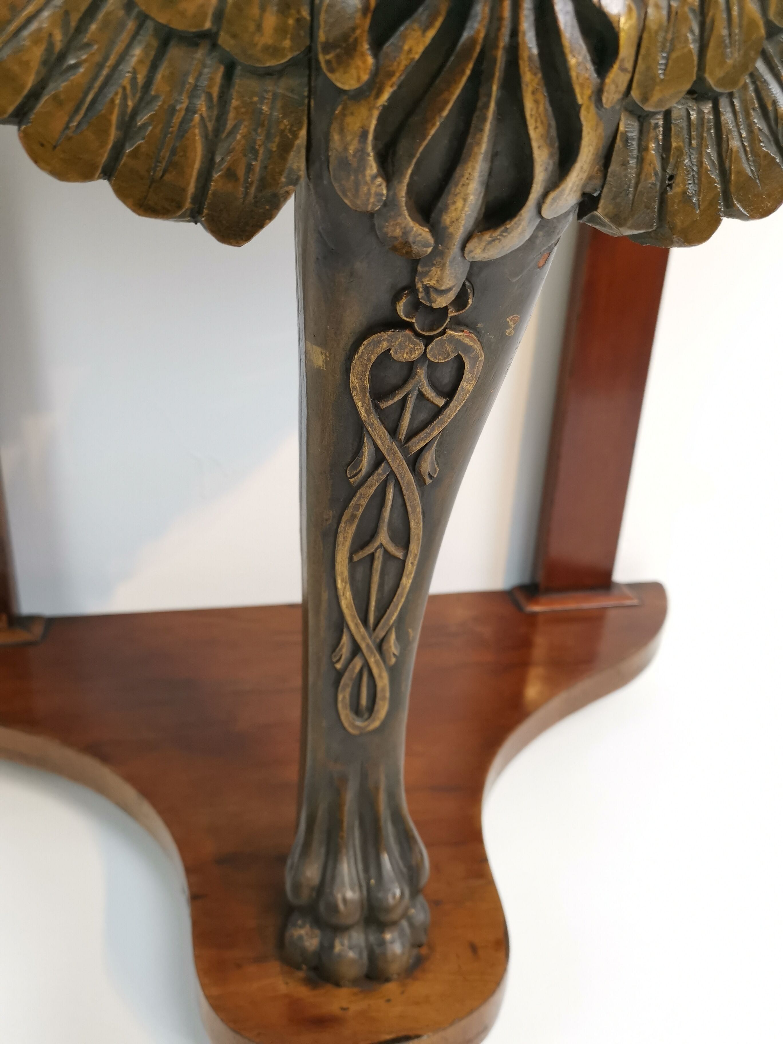 Empire demi lune sphinx console table