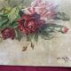 Oil on canvas signed "armful of roses" old