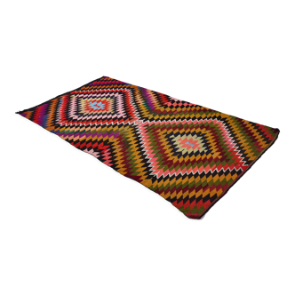 Area kilim rug ,vintage wool turkish handknotted kilim, 295 cmx173 cm rug