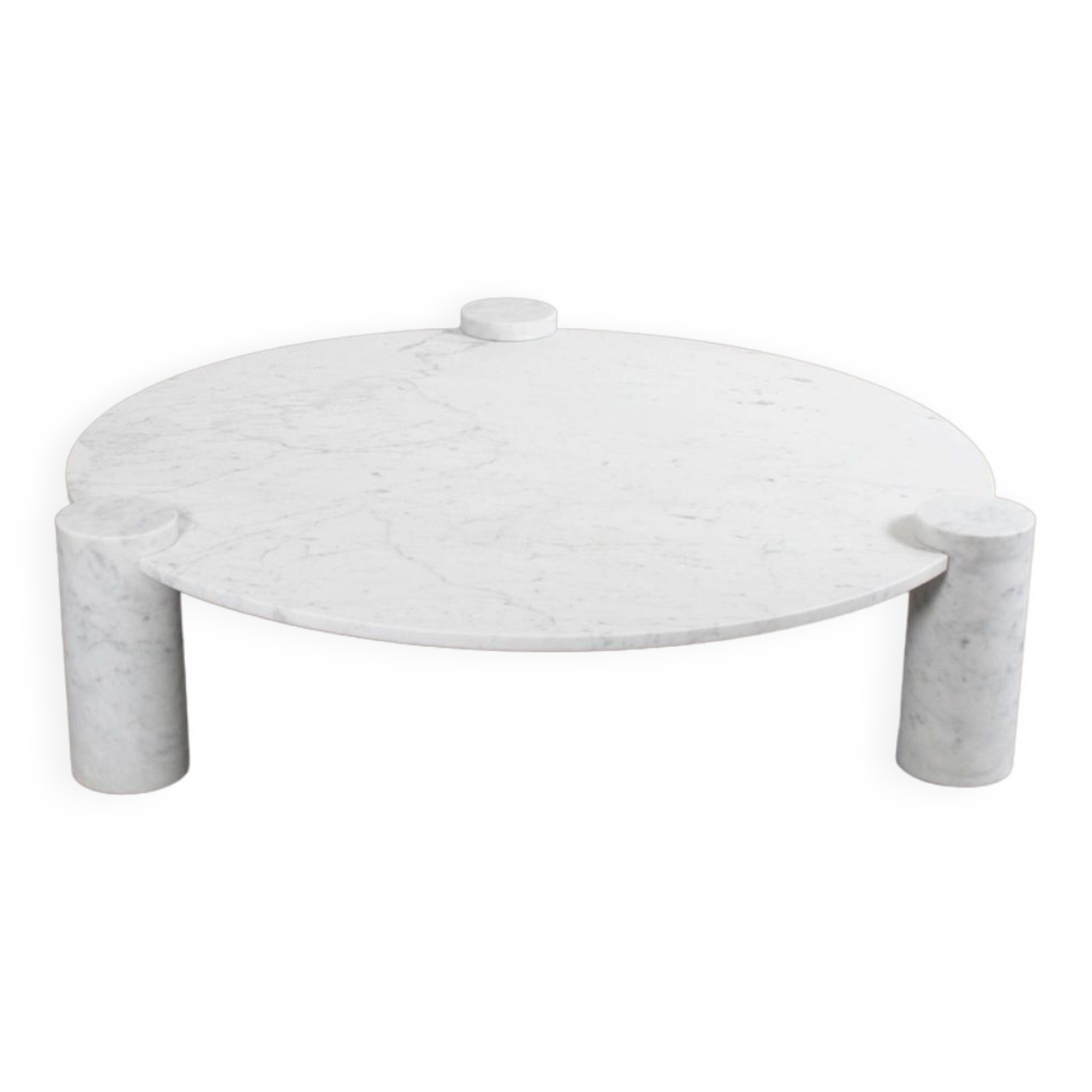 Large Impressive Carrara Marble Coffee Table Made in Italy, 1970s