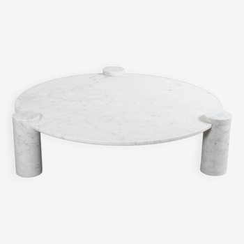 Large Impressive Carrara Marble Coffee Table Made in Italy, 1970s