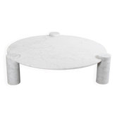 Grande table basse impressionnante en marbre de Carrare fabriquée en Italie, 1970s
